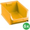 Allit Plastové boxy PLUS 5, 310 x 500 x 200 mm, žlté, 6 ks