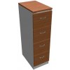 Office Pro Štvorzásuvková kartotéková skriňa OP, 41,6x134,5x64 cm, jelša/sivá