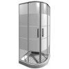 Jika Lyra plus - Sprchovací kút, štvrťkruh, rádius 550 mm, biely lesklý profil, 900 mmx900 mmx1950 mm – sklo Stripy GLASS, 4 mm, držadlá biele H2533820006651