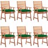VidaXL Záhradné stoličky s poduškami, 6 ks, masívne akáciové drevo