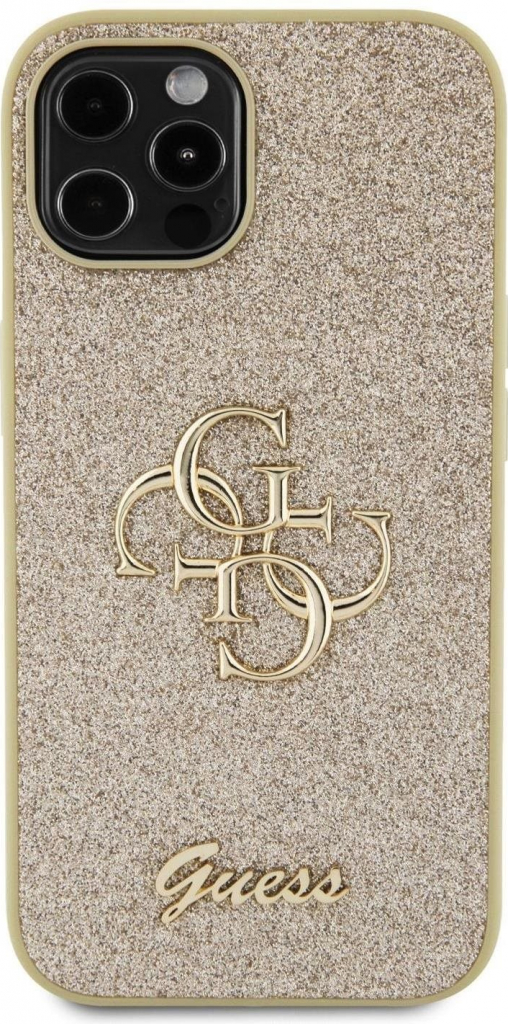 Guess PU Fixed Glitter 4G Metal Logo iPhone 12/12 Pro Gold