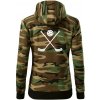 Florbalové hokejky - Mikina dámska trendy zipper s kapucňou - 2XL ( Hnedý maskáč )