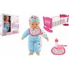 Teddies miminko 38 cm měkké tělo s dudlíkem s kolébkou