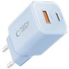 Tech-Protect NCM33W sieťová nabíjačka USB / USB-C 33W PD QC, svetlomodrá