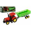 Teddies Traktor s vlekem plast 35 cm na setrvačník v krabici