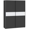 Šatníková skriňa BERNO 150 - antracit + biela
