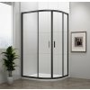 Polysan EASY BLACK štvrťkruhová sprchová zástena 900x800mm, L/R, čire sklo EL2815B