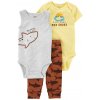Carter’s Set 3dielny tepláky body kr. rukáv body bez rukávov Brown Shark chlapec