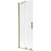 MEXEN/S - Velar dvojkrídlová posuvná vaňová zástena 70 x 150, dekor, zlatá kartáčovaná 896-070-000-31-55