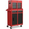 Pojazdný vozík na náradie Costway, červený, 5 zásuviek, 59x28x102 cm