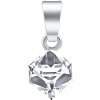 SILVEGO Strieborný prívesok kocka so Swarovski Crystals Crystal CAL VSW4841P6C