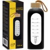 Sklenená fľaša na vodu 750 ml čierna