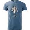 Teplovzdušný balón kreslený - Klasické pánske tričko vyššej gramáže - 3XL ( Denim )