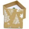 Šperky eshop Darčeková krabička na šperky vianočné stromčeky a hviezdy strieborná Y49.09