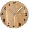 Drevené nástenné hodiny dub, kruhové 40 cm prírodné čierne ručičky