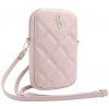 Guess PU Quilted 4G Metal Logo Taška na Telefon se Zipem Pink GUWBZPSQSSGP