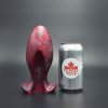 Topped Toys Chute 85 Forge Red, prémiový silikónový análny kolík na dvojitú penetráciu 16,5 x 6,9 cm