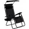 CH Záhradné skladacie relaxačné kreslo so strieškou Zero III - čierna