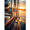 Obraz na plátne - Západ slnka na lodi