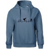 Karate EKG - Oversized mikina dámská Moon - kratšia + širšia - XS ( Denim )