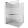 Mexen Kioto+ L sprchová stena s poličkou Walk-in 90 x 200 cm, transparentná/mrazená, gun metal - 800-090-123-95-35