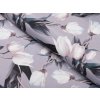 Dekoračná látka PML-034 Biele tulipány na sivom - šírka 150 cm