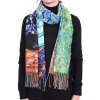 Dámsky dizajnový šál LaVita RR4120-05 mačka v kosatcoch veľkosť uni