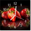 Nástenné sklenené hodiny Jahody 30x30 cm