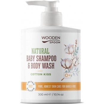 WoodenSpoon Detský sprchový gél a šampón na vlasy 2v1 Cotton Kiss 300 ml