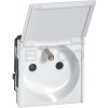 Legrand Mosaic Zásuvka 2P+T s klapkou, 2 moduly, biela