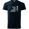 Eat sleep play - šach - Klasické pánske tričko vyššej gramáže - XL ( Tmavomodrá (takmer čierna) )