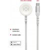 SWISSTEN USB-C magnetický nabíjací kábel pre Apple Watch - 1,2 m - čipka - biely