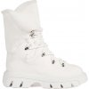 Seastar White lace-up women's snow boots with fur on the platform biele