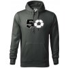 Futbal okrúhle narodeniny 50 - Mikina pánska Cape s kapucňou - 3XL ( Tmavá bridlica (sivá so zeleným nádychom) )