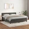 vidaXL Posteľný rám boxspring s matracom tmavosivý 180x200 cm zamat 3141498