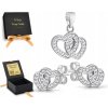 STRIEBORNÁ SÚPRAVA SRDIEČKA NÁUŠNICE PRÍVESOK 925 GRAVÍR