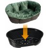 Súprava Ferplast kôš Siesta Deluxe so zeleným zamatovým poťahom Sofà - Súprava veľkosť 8: kôš + poťah + nožičky