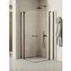 New Trendy New Soleo Gunmetal Brushed sprchovací kút 120x100 cm štvorcová grafitová brúsené/priehľadné sklo K-2189