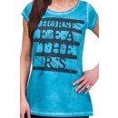 Horsefeathers feathers top washed blue