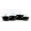 BELIS Belis Smaltovaná sada nádobí Premium černá 4 ks