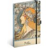 NOTIQUE Notes Alfons Mucha Zodiak, bodkovaný, 13 x 21 cm