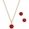 Swarovski e. zlatý set náhrdelník a náušnice, Classic Gold červený co1214