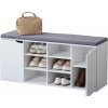 Kesper Botník se sedákem a úložnými boxy, bílý 103 x 30,5 x 48 cm