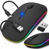 Bezdrôtová myš pre notebook PC, kancelárska, podsvietená RGB, 2.4 GHz