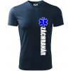 Nápis Záchranár + hviezda - Pánske tričko Fantasy športové - XL ( Tmavomodrá (veľmi tmavá - skoro čierna) )