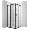 Calani Vito, sprchovací kút s posuvnými dverami 80 (dvere) x 80 (dvere) x 190 cm, 5/4 mm číre sklo, čierny profil, CAL-K6002