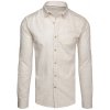 Pánska košeľa s dlhým rukávom Dstreet DX2652 Farba: Béžová, Veľkosť: XL