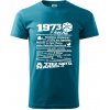 1973 v kocke - Klasické pánske tričko vyššej gramáže - 3XL ( Tmavý tyrkys )