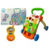 LEAN TOYS Multifunkčné chodítko s klavírom Zeleno-oranžové