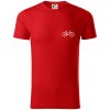 Obrázok kolesa na prsníku horský bicykel - Tričko z organickej bavlny - XL ( Červená )